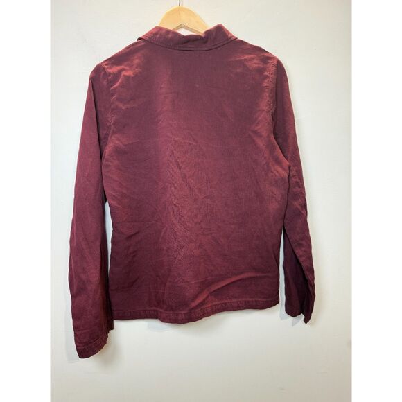 Lacausa Women's Size Small Red Clare Long Sleeve Button-Down Canvas Chore Jacket - Picture 2 of 7
